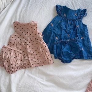 2 x Zara Baby sets. Dress with diaper cover